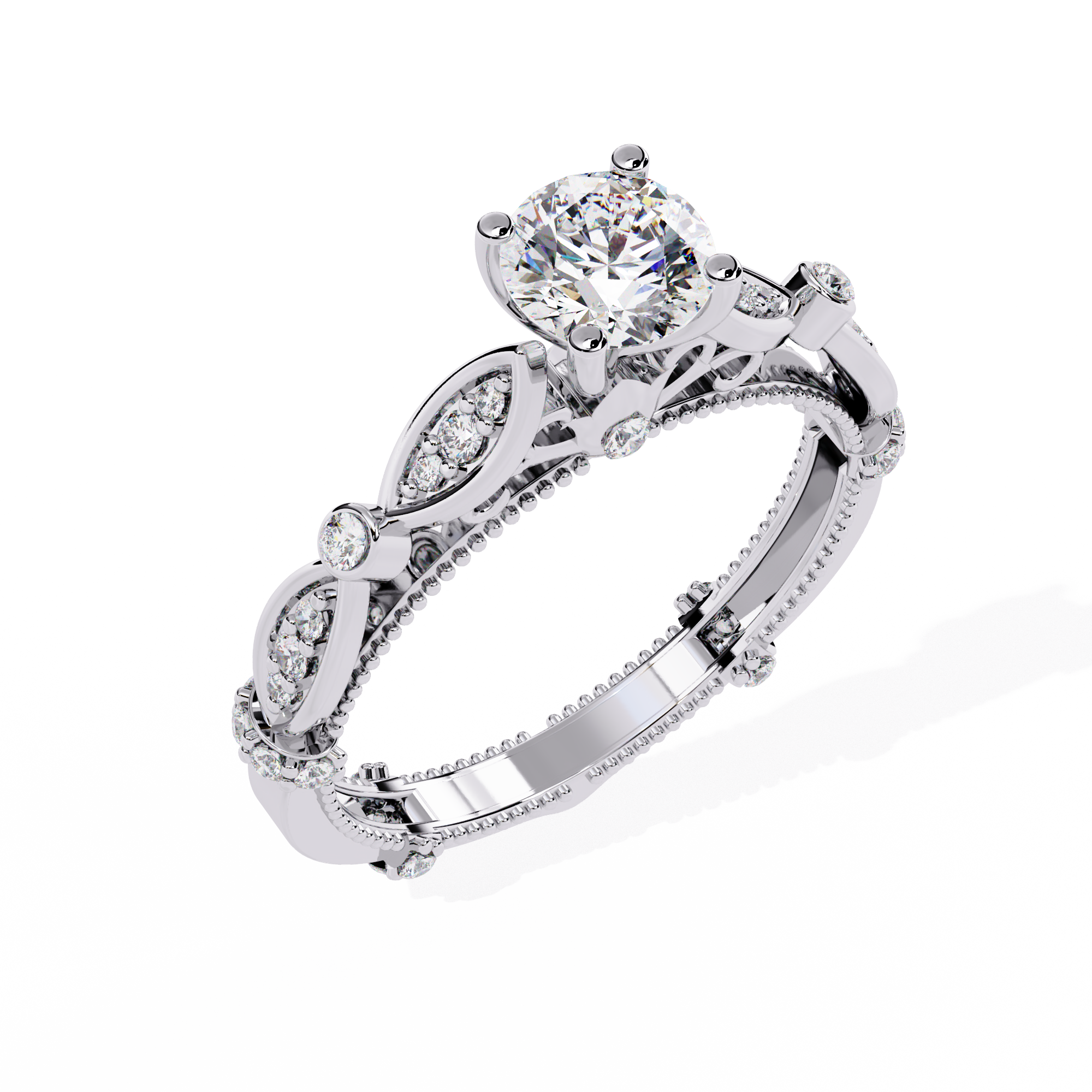 Solitairekart – 0.84 ct Marquise Bezel Lab Grown Diamond Ring – 14K Yellow Gold